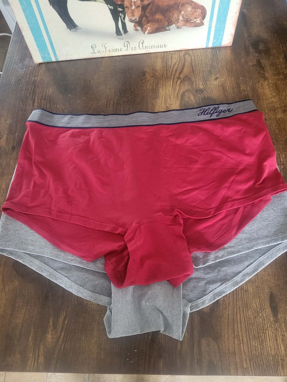Tommy Hilfiger Red & Gray Cotton Briefs Set